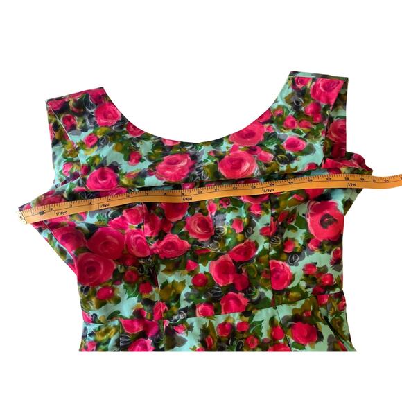 Vtg 60s Walton Pierce Co. Grosse Pointe Rose Dress - Picture 7 of 13